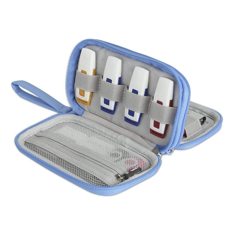 BUBM Hallart USB Flash Drive Case, Portable Waterproof Electronic Accessories Bag for USB Flash Drives, SD Cards,Earphone and Other Small Accessories 6.30 x 3.54 x 1.77 Inch,Blue - Image 3